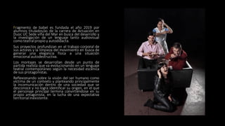 Teatro y Audiovisual
Dioramna (2018) – Jorge Luis Cardenas
Una triste Petra Von Kant (2019) – Jorge Luis Cardenas
Delirio ...