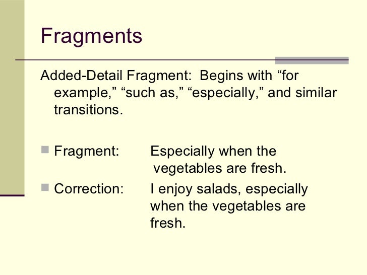see the fragments meaning