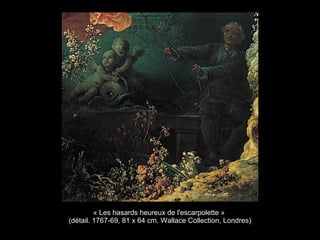 « Les hasards heureux de l'escarpolette »
(détail. 1767-69, 81 x 64 cm. Wallace Collection, Londres)
 