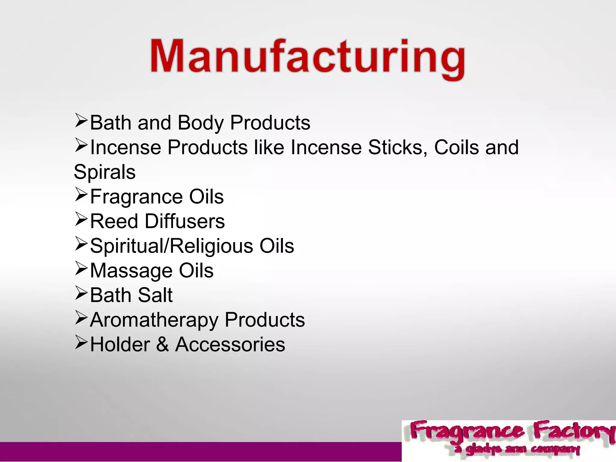 Fragrance Oils Wholesale Supplies