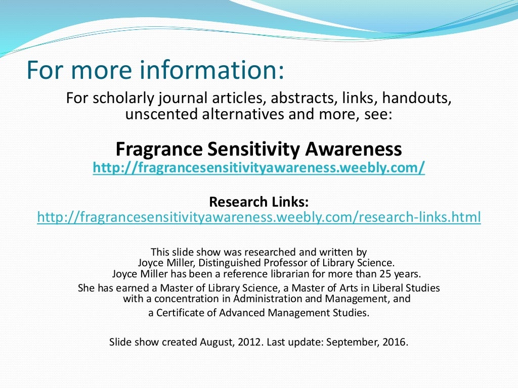 Fragrance Sensitivity Awareness