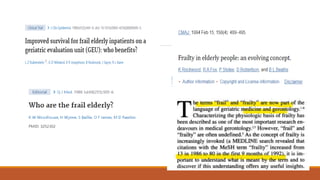 Frailty in older adults: Myths and Facts | PPTX