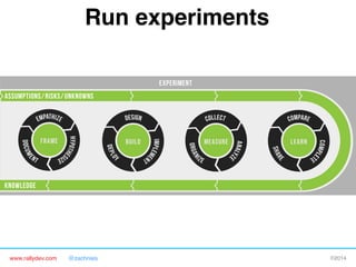 Run experiments"

www.rallydev.com

@zachnies!

©2014!

 