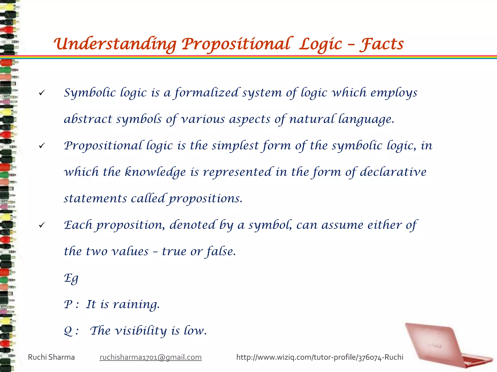 Understanding Propositional Logic & FOPL - Examples