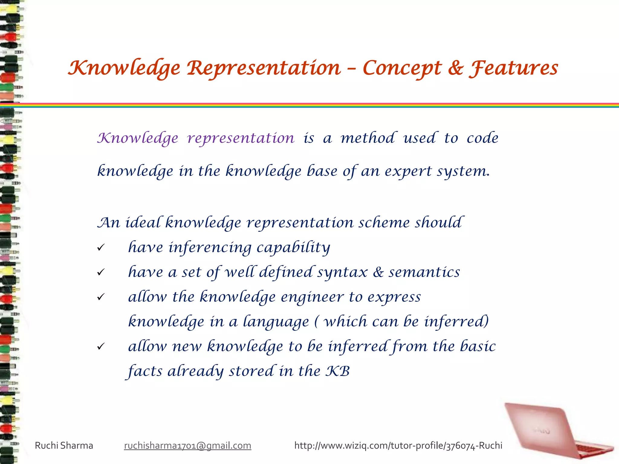 Knowledge Representation - Techniques/Schemes 