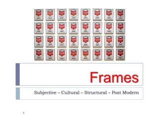 Frames
    Subjective – Cultural – Structural – Post Modern



1
 