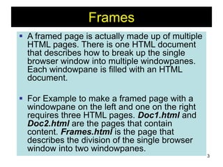 Frames.ppt | Web Design and HTML | Internet
