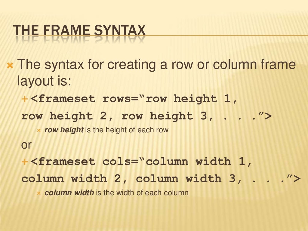 Html Frames