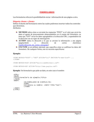 Frames y formularios en html | PDF