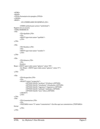 Frames y formularios en html | PDF