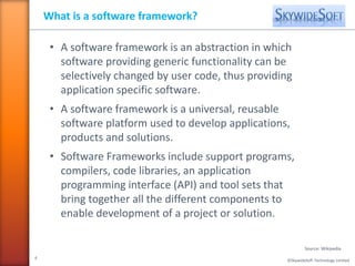Framework adoption for java enterprise application development
