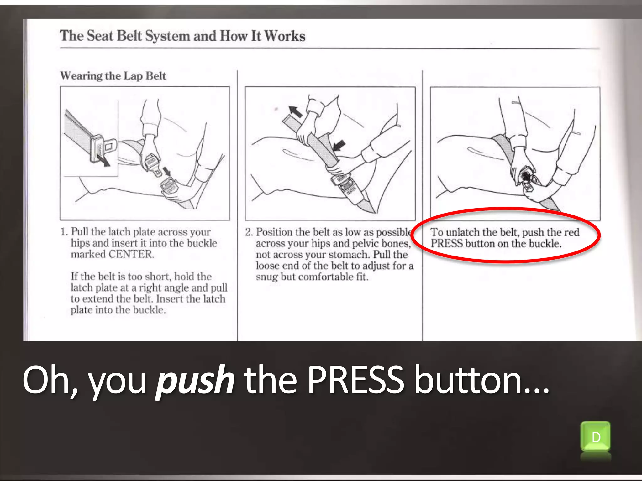 Oh, you push the PRESS button…D