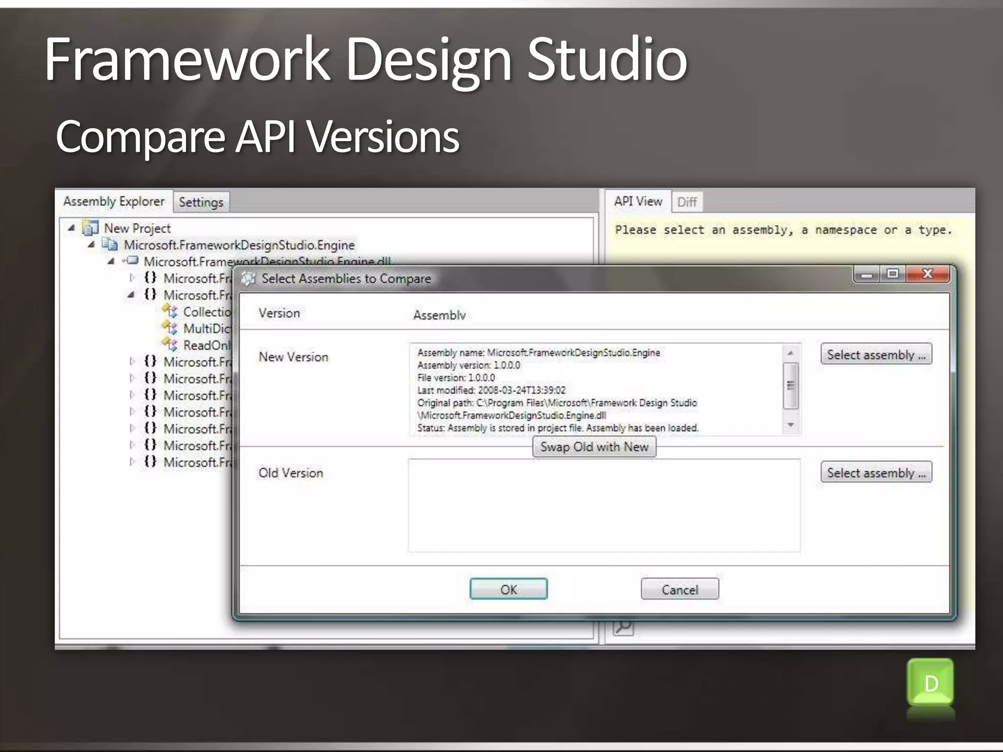 Framework Design StudioCompare API VersionsD