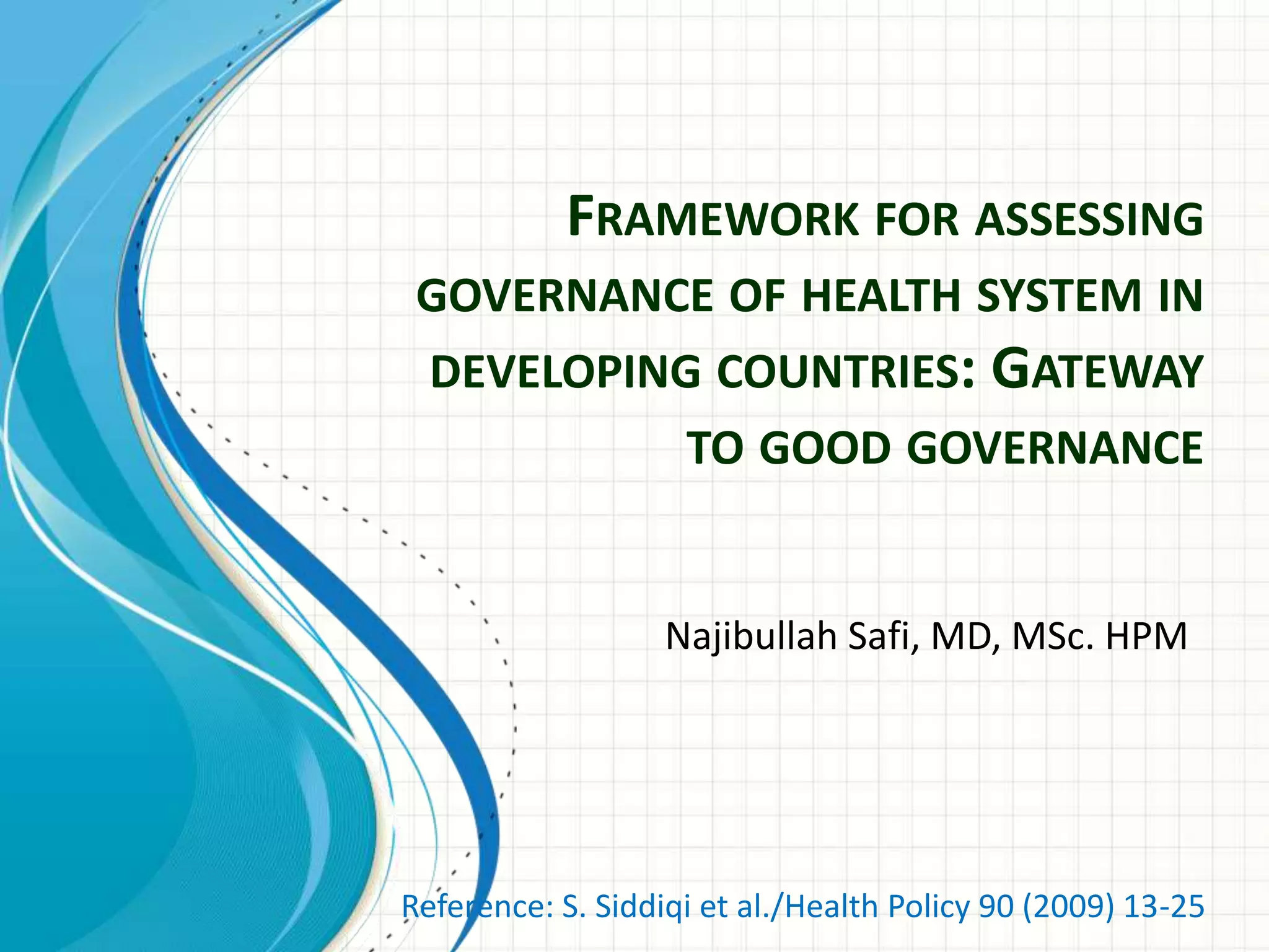 Framework for assessing governance | PPTX