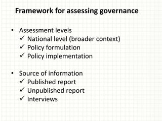Framework for assessing governance | PPTX