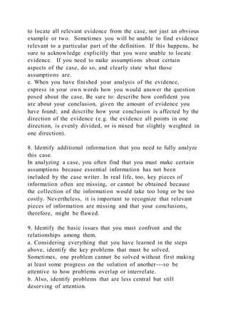 Topic Evidence Analysis Examples Framework for Case Analysis (Adapted from the original document | DOCX