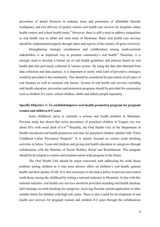 Framework for development of Oral Health Policy and Strategies in ...