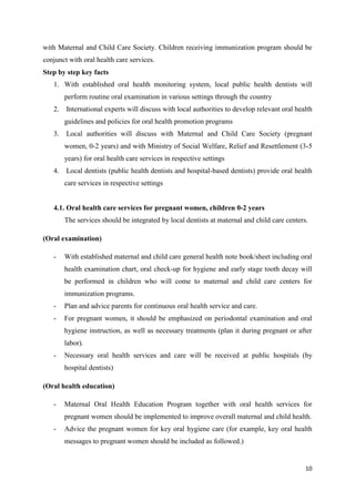 Framework for development of Oral Health Policy and Strategies in ...
