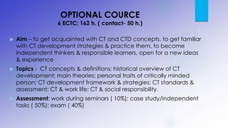 Framework for teaching critical thinking: Experience of teaching ...