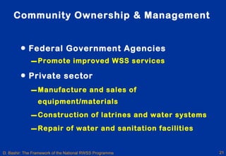Rmwb Rwss Program Framework for the rural water supply and sanitation program in nigeria ...
