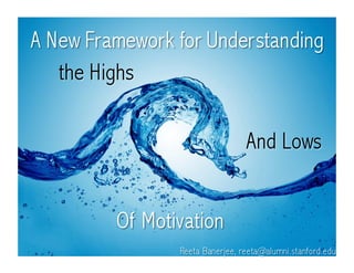 Reeta Banerjee
A New Framework for Understanding
Of Motivation
the Highs
And Lows
 