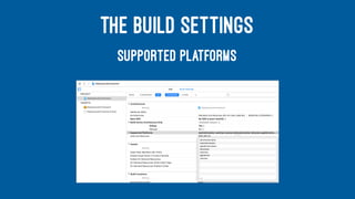 THE BUILD SETTINGS
SUPPORTED PLATFORMS
 