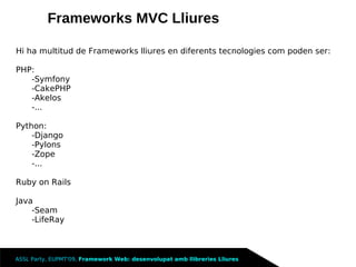 Framework Llibreries Lliures