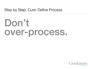 Step by Step, Cure: Define Process



Don’t
over-process.
 
