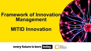 Framework of Innovation
Management
MITID Innovation
 