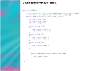 DeveloperInfoAttribute  class. 