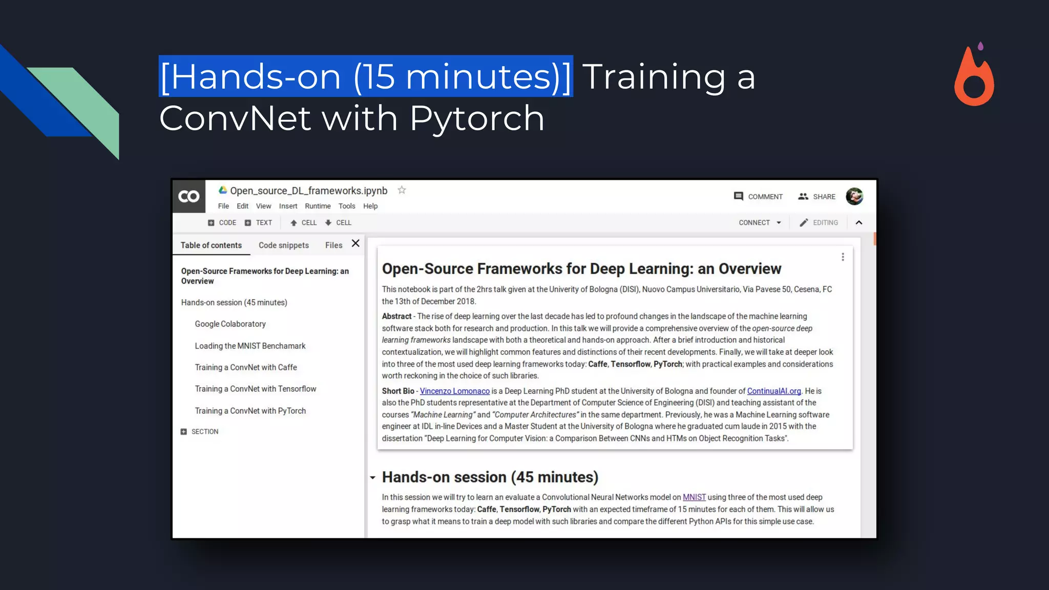 [Hands-on (15 minutes)] Training a
ConvNet with Pytorch
 