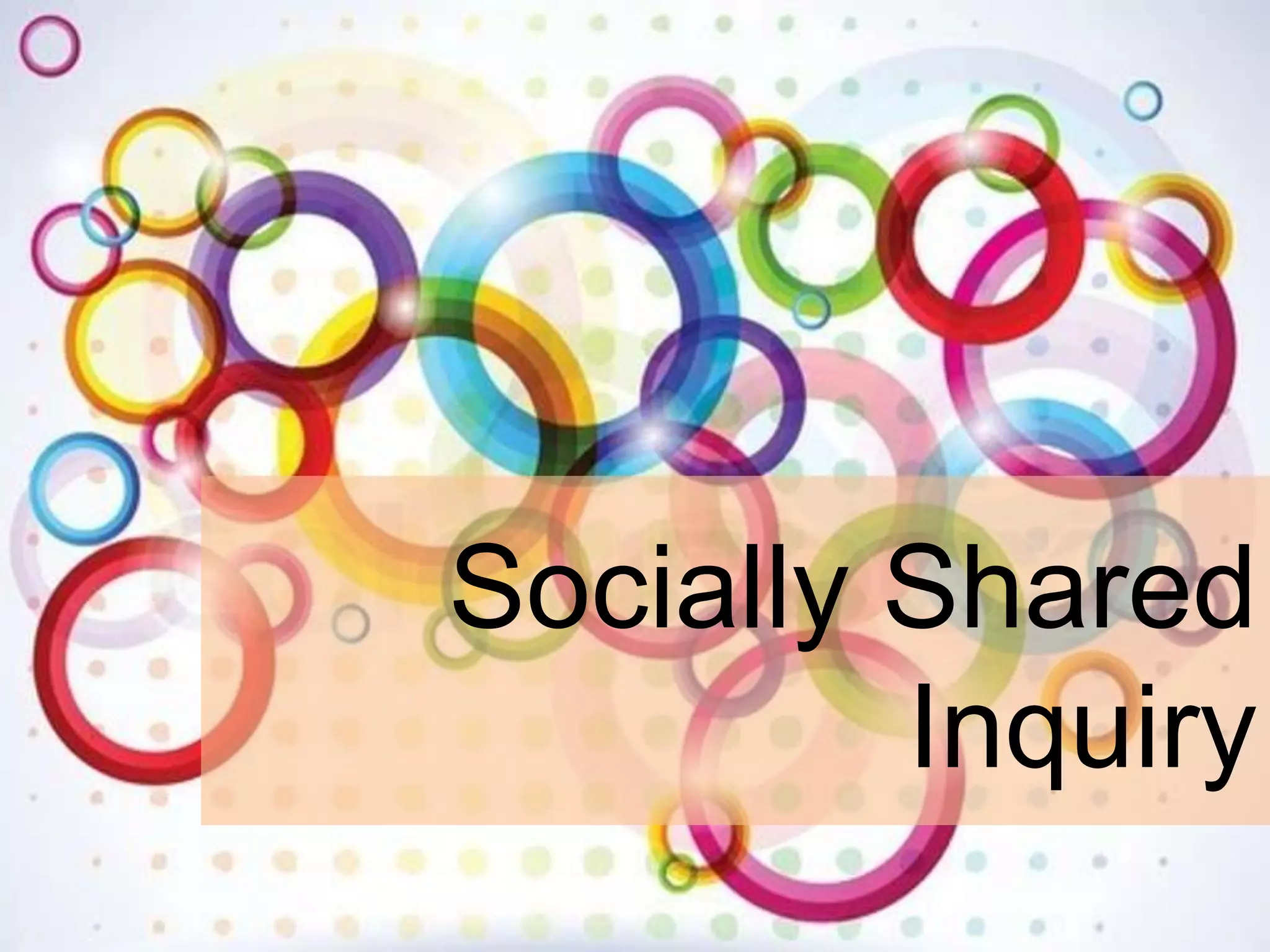 Socially Shared
         Inquiry
 