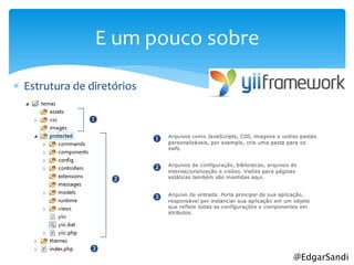E um pouco sobre

 Estrutura de diretórios




                                   @EdgarSandi
 