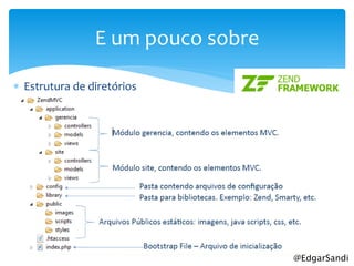 E um pouco sobre

 Estrutura de diretórios




                                   @EdgarSandi
 
