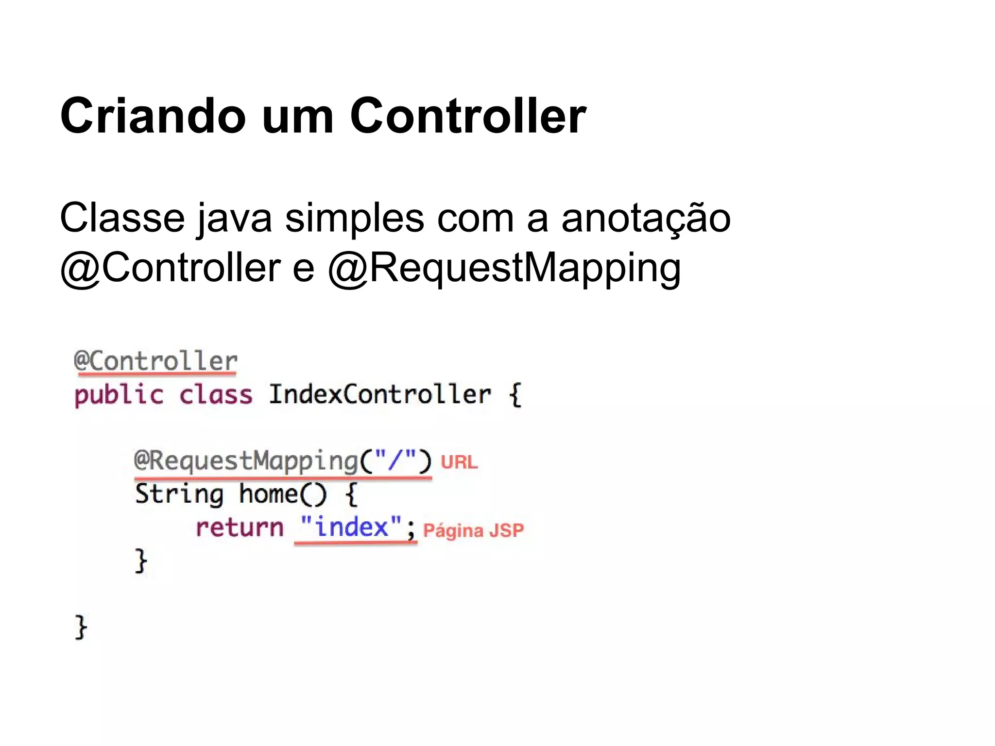 Criando um Controller Classe java simples com a anotação @Controller e @RequestMapping 