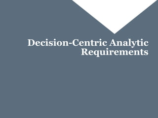 Decision-Centric Analytic
Requirements
 