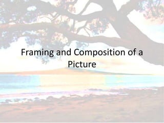 Framing and Composition of a
Picture
 