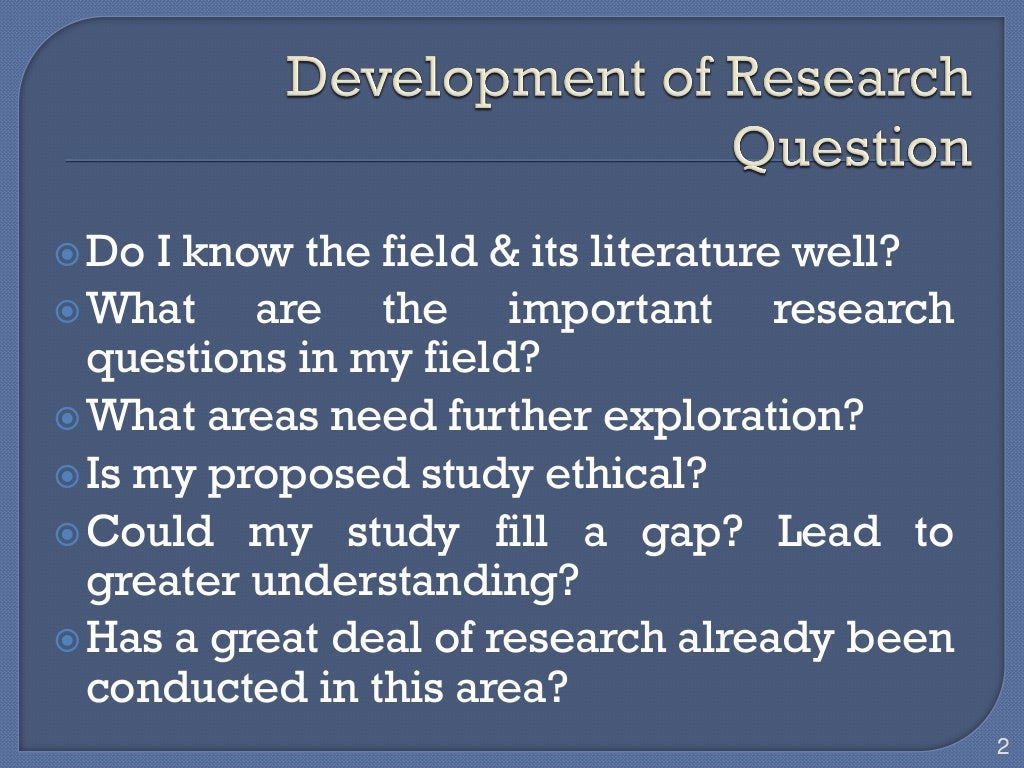 Framing research question