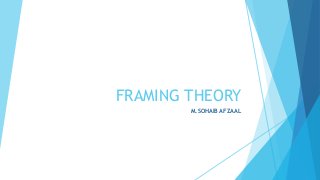FRAMING THEORY
M.SOHAIB AFZAAL
 