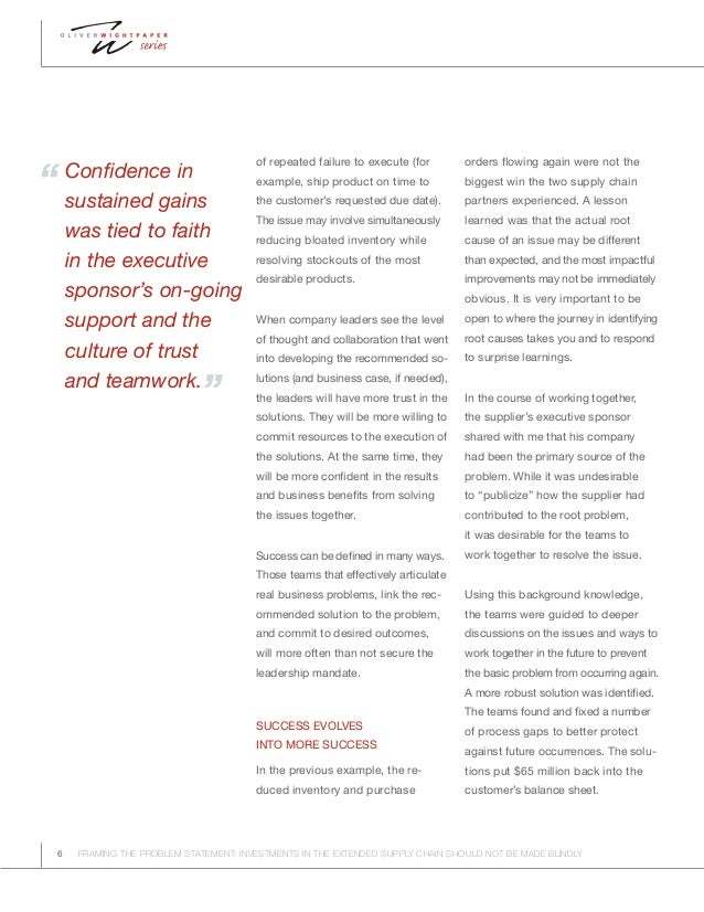 Framing the problem statement