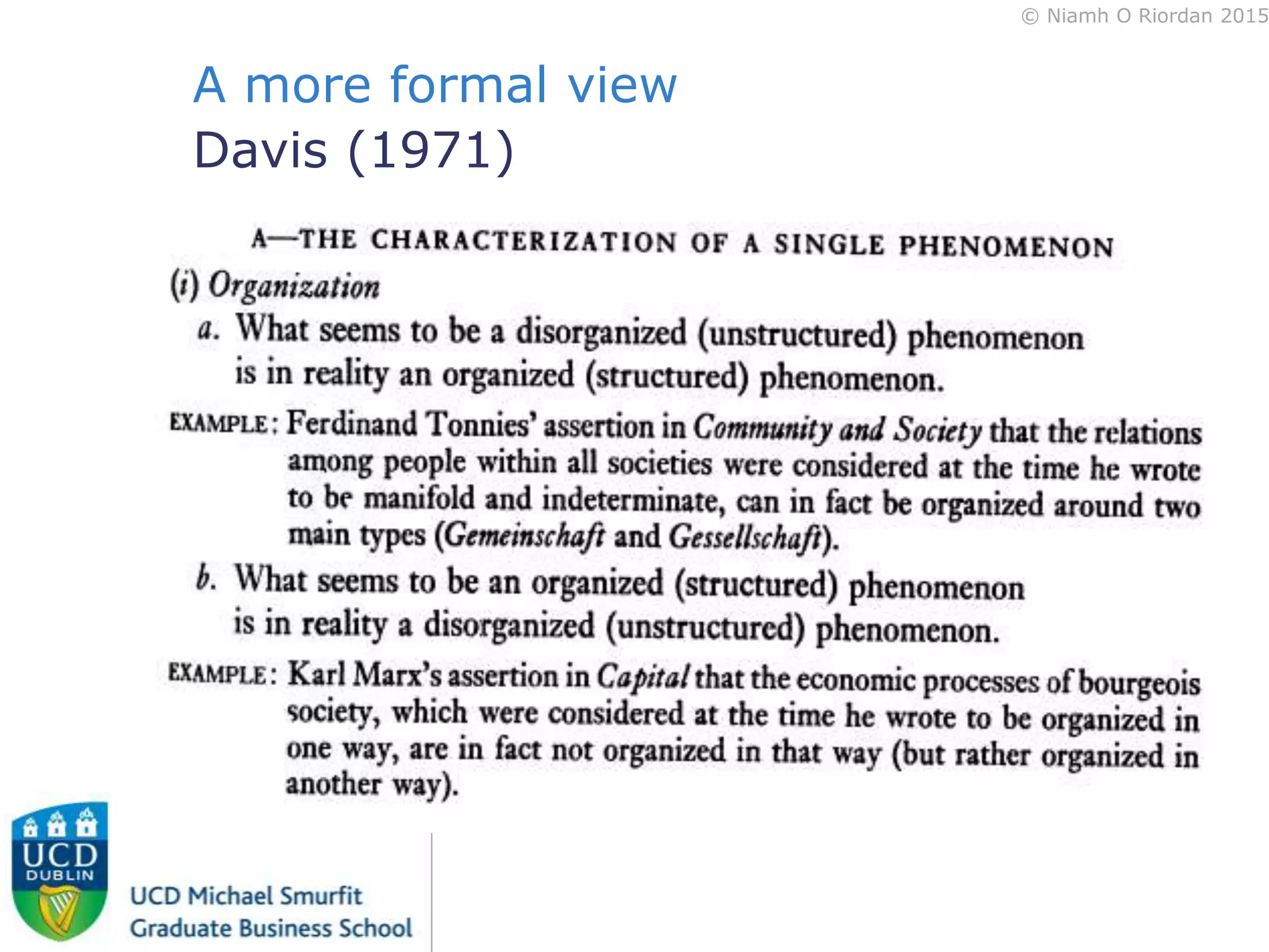 © Niamh O Riordan 2015
A more formal view
Davis (1971)
 