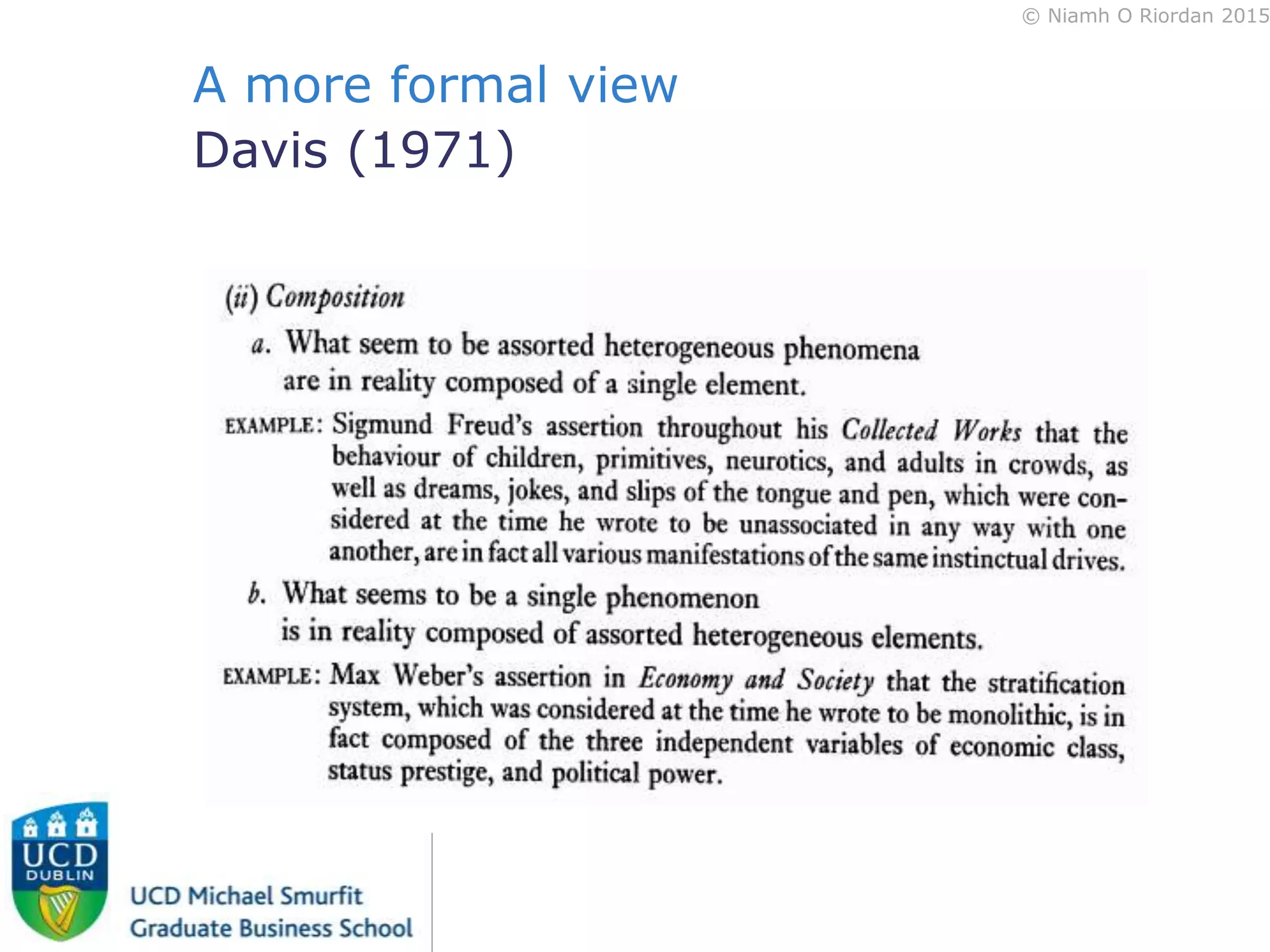 © Niamh O Riordan 2015
A more formal view
Davis (1971)
 