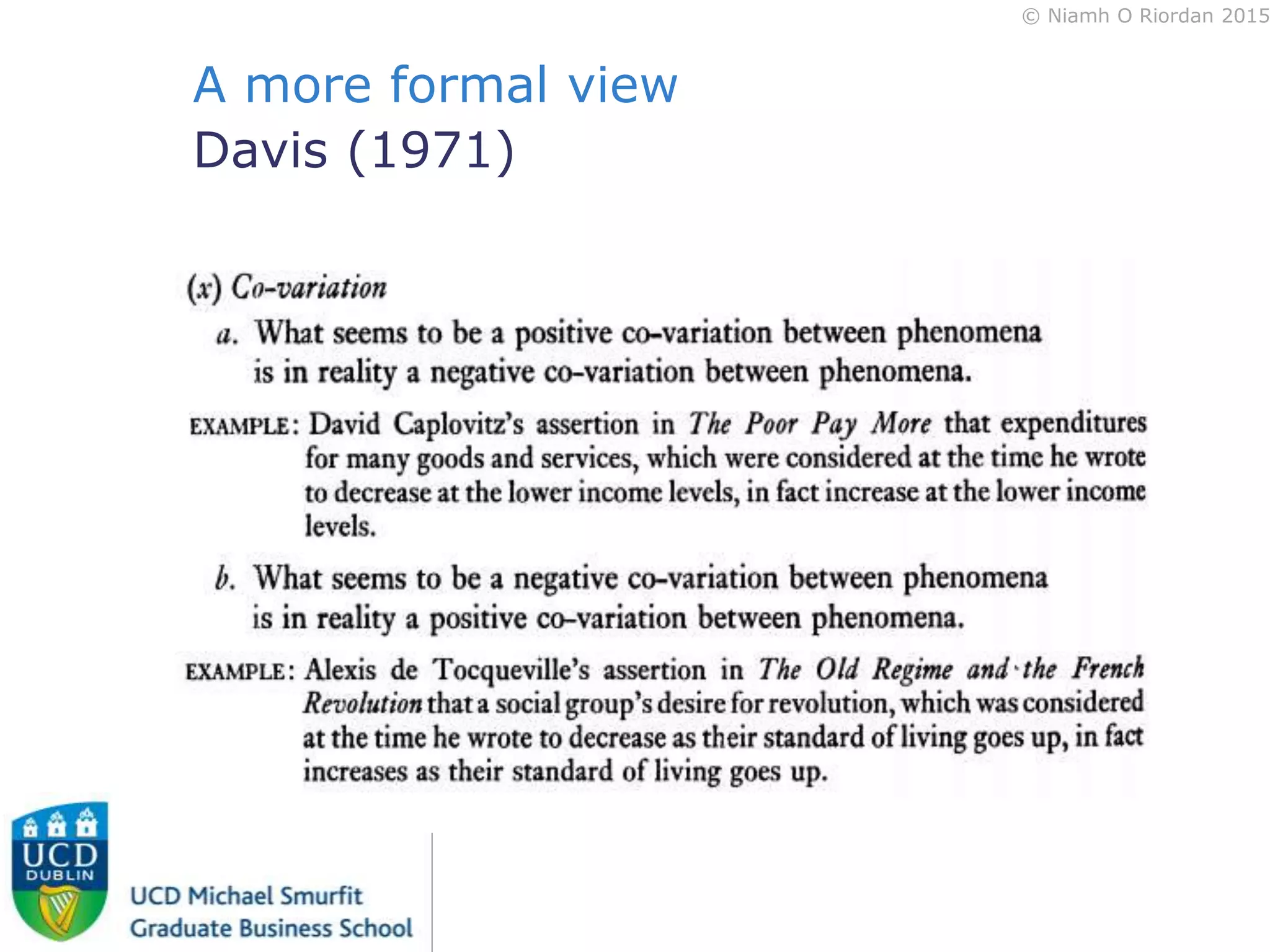© Niamh O Riordan 2015
A more formal view
Davis (1971)
 