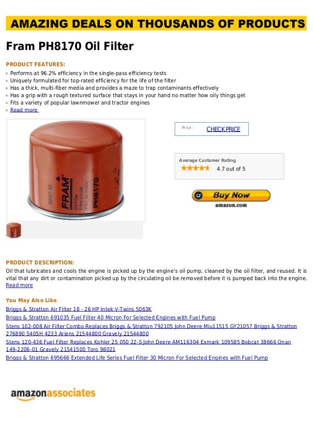 Fram ph8170 oil filter