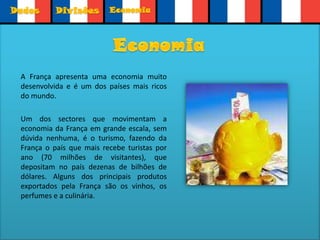  4 ultramarinas (Guadalupe, Martinica, Guiana Francesa e Reunião). Cada região é dividida em departamentos: - 96 departamentos metropolitanos; 4 ultramarinos. Os departamentos são divididos em distritos (arrondissements). Os distritos são divididos em cantões (canton) e os cantões em municípios (commune).