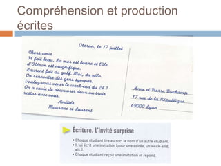 Compréhension et production
écrites
 
