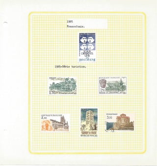 Álbum de Selos da França de 1985 a 1987