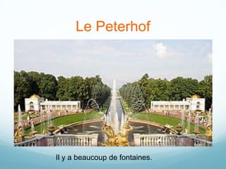Le Peterhof




Il y a beaucoup de fontaines.
 