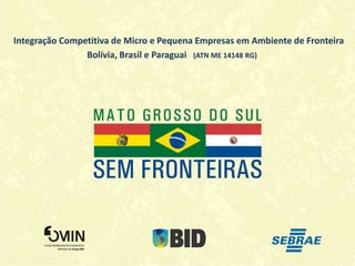 Integração Competitiva de Micro e Pequena Empresas em Ambiente de Fronteira
                Bolívia, Brasil e Paraguai (ATN ME 14148 RG)
 