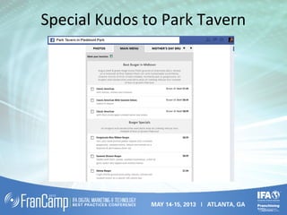 Special Kudos to Park Tavern
 